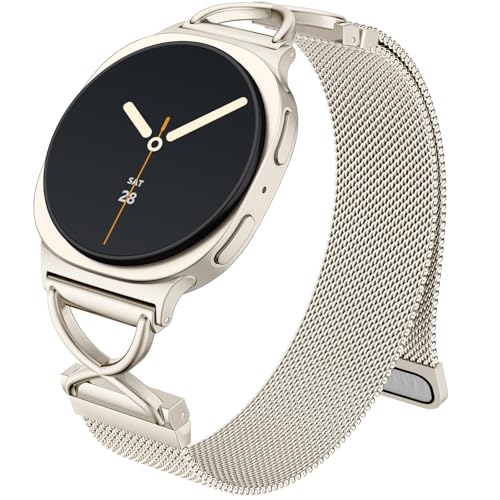 Magnetic Metal Milanese Mesh Bands Compatible with  Galaxy Watch 8 Band 40mm 44mm/Galaxy Watch 8 Classic Band 46mm for Women, Stainless Steel