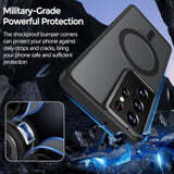 For Samsung Galaxy S21 Ultra Case Magnetic, [Compatible With Magsafe] Protective Slim Fit Skin Feel Phone Cover For S21 Ultra 5G With Translucent Hard Back & Soft Edge, Matte Black