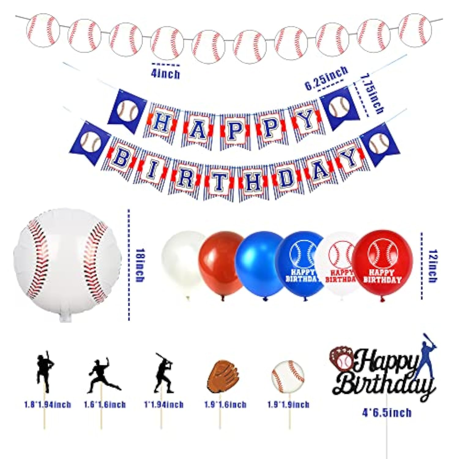 53 Pcs Baseball Party Decorations Baseball Party Supplies Including Ha
