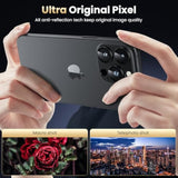 For Iphone 16 Pro/Iphone 16 Pro Max Camera Lens Protector, [Military Grade Shatterproof] [Strong Adsorption] Metal Aluminum Alloy Tempered Glass Camera Screen Protector, Black Titanium