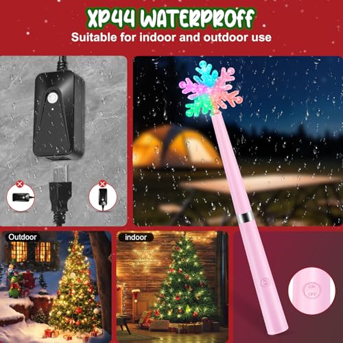 Wireless Remote Control Outlet, Magic Light Wand For Christmas Tree Lights And Home Decoration Lights, Remote Magic Wand Switch Kit With Music, Ideas For Kids/Friends/Family, Pink