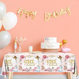 Wonderland Tea Decoration 3Pcs Waterproof Plastic 1St Birthday Tablecloth For Girls Tea Party Baby Shower