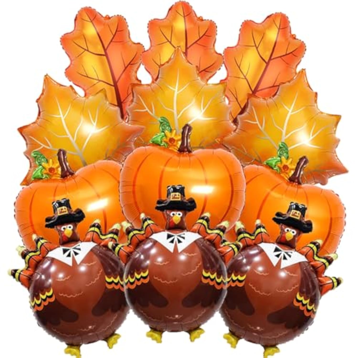 Thanksgiving Balloons with Turkey Pumpkin Foil Balloons for Fall Party Decor