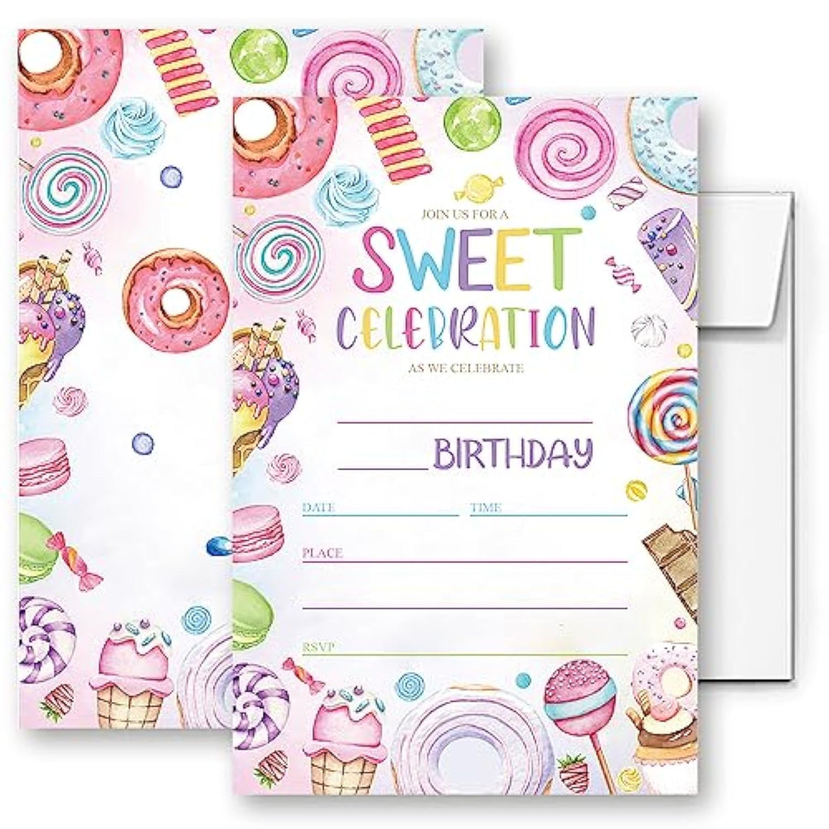 Candyland Birthday Party Invitations Card For Kids, Sweet Candy Party, Candyland Birthday Invitation. (079)