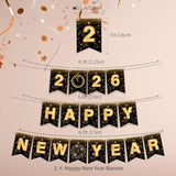 Happy New Year 2026 Banner Sign Party Backdrop Decor