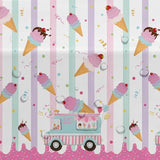 Ice Cream Party Tablecloth Decorations For Birthday Baby Shower, 3 Pack Disposable Here'S The Scoop Theme Sweet Ice Cream Truck Shop Birthday Party Supplies Table Cover, 54In X 108In