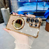 for  S26 Ultra Case Glitter with Kickstand Cute Bling Sparkly Rhinestone Mirror Stand Women Case for Galaxy S26 Ultra - Gold
