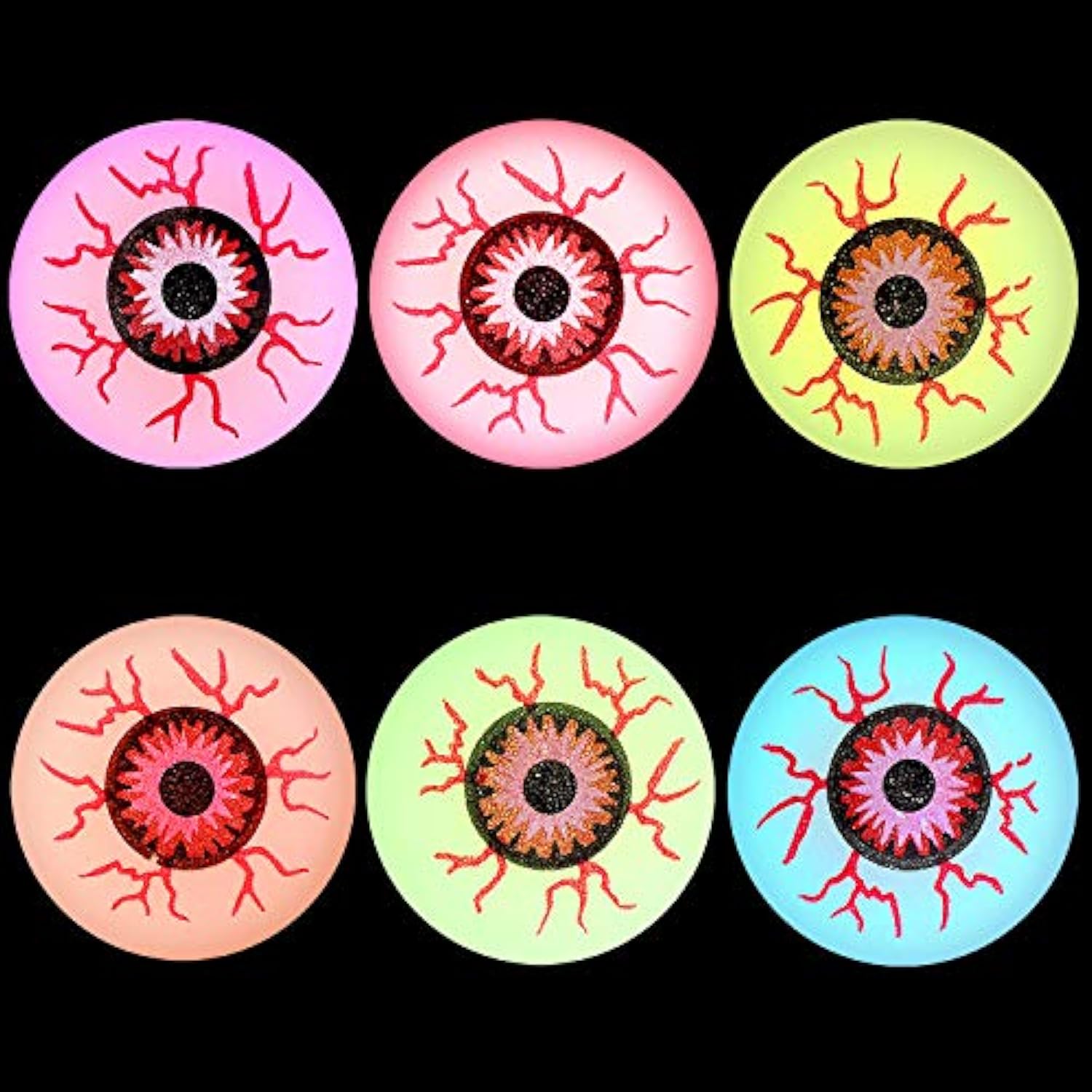 36 Pieces Halloween Glow In The Dark Bouncy Eyeballs Halloween Toys Bouncing Eyeballs For Halloween Game Rewards, Trick Or Treating Favors