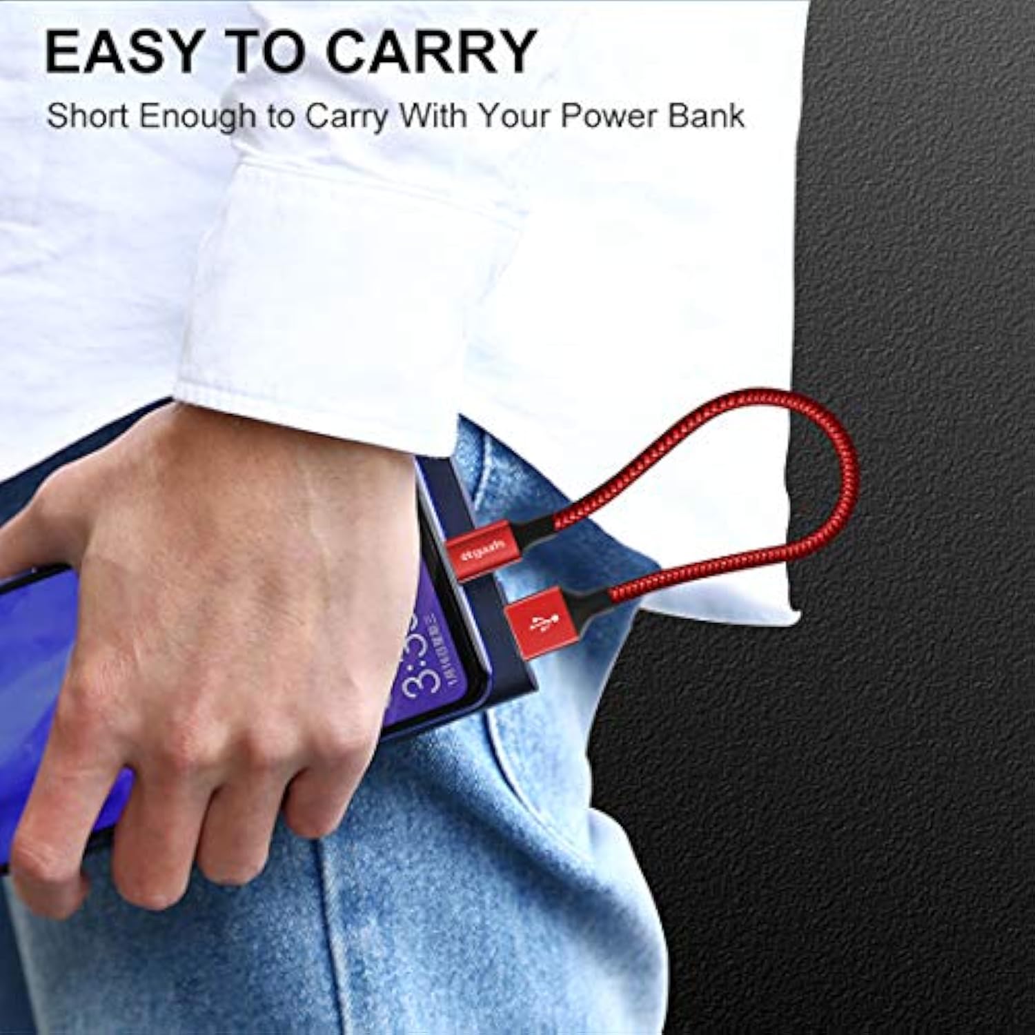 [4-Pack, 1Ft] Short Usb Type C Cable 4.2A Fast Charging, Usb A To Usb C Cable Nylon Braided For Samsung Galaxy S23 S22 S21 S20 S10 S9 S8 Ultra S10E, A10E A20 A51 A71, Note 20 10 9 8, Moto G8 G