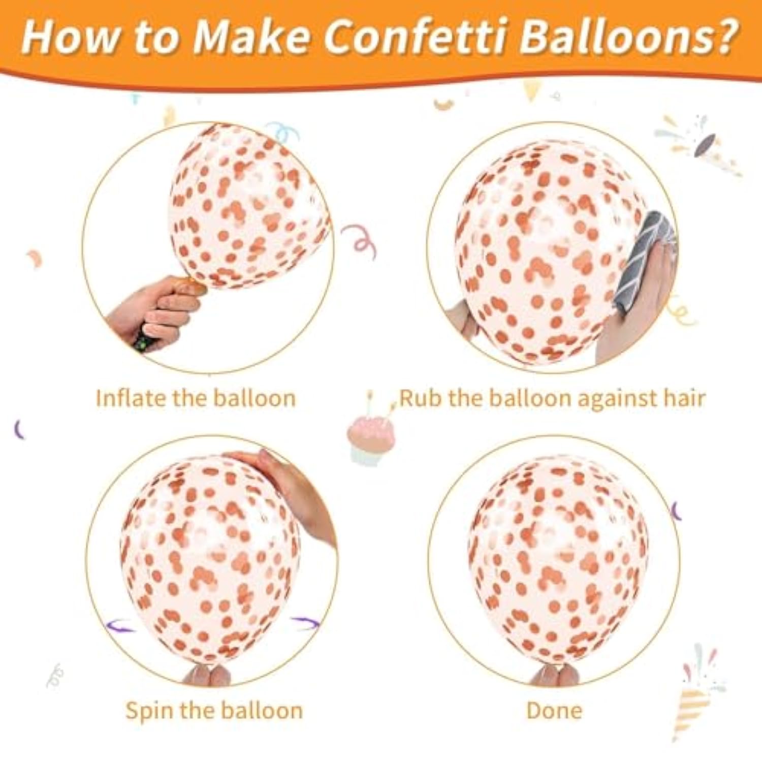 12 Inch Fall Balloons Orange Sand Gold with Confetti Balloons for Party Decorations