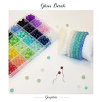 1200Pcs 8Mm Glass Beads For Jewelry Making, 24 Colors Crystal Beads Bracelets Making Kit, 2 Box Round Beads Suitable For Beginners
