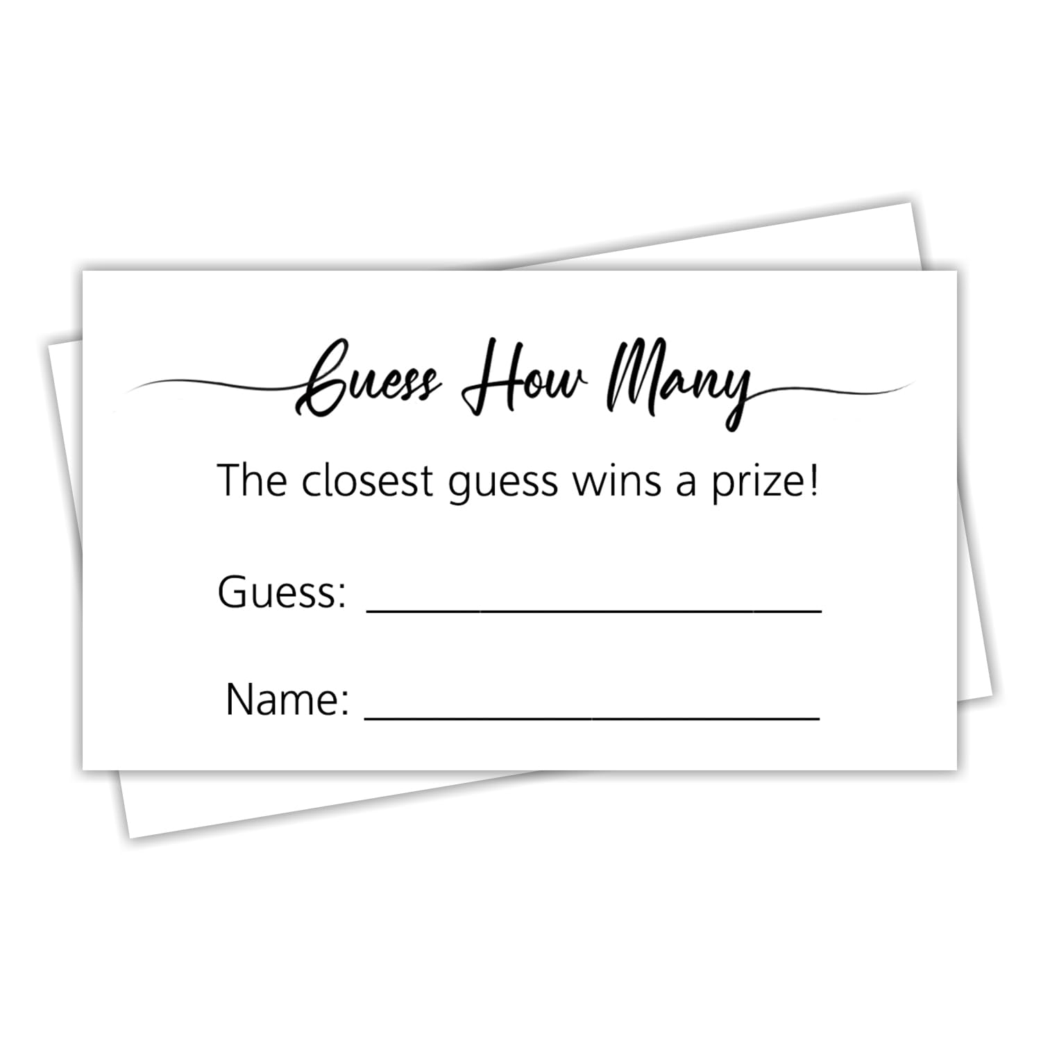 Guess How Many Game Cards – 50 Pack Candy Jar Guessing Cards For Baby Shower Games Prizes, Bridal Shower Party Games (Minimalist) 3.5" X 2"