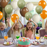 50Pcs Orange Brown And Green Balloons,12 Inch Woodland Balloon Arch Jungle Balloons Safari Birthday Decorations,Suitable For Jungle Safari Birthday Wedding Forest Decorations