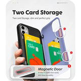 GOOSPERY Magnetic Door Bumper Compatible with iPhone 11 Case, Card Holder Wallet Easy Magnet Auto Closing Protective Dual Layer Sturdy Phone Back Cover - Purple
