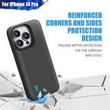 Battery Case For Iphone 14 Pro, 5000Mah Rechargeable Extended Battery Charging Charger Case, Add 100% Extra Juice (6.1 Inches) Black