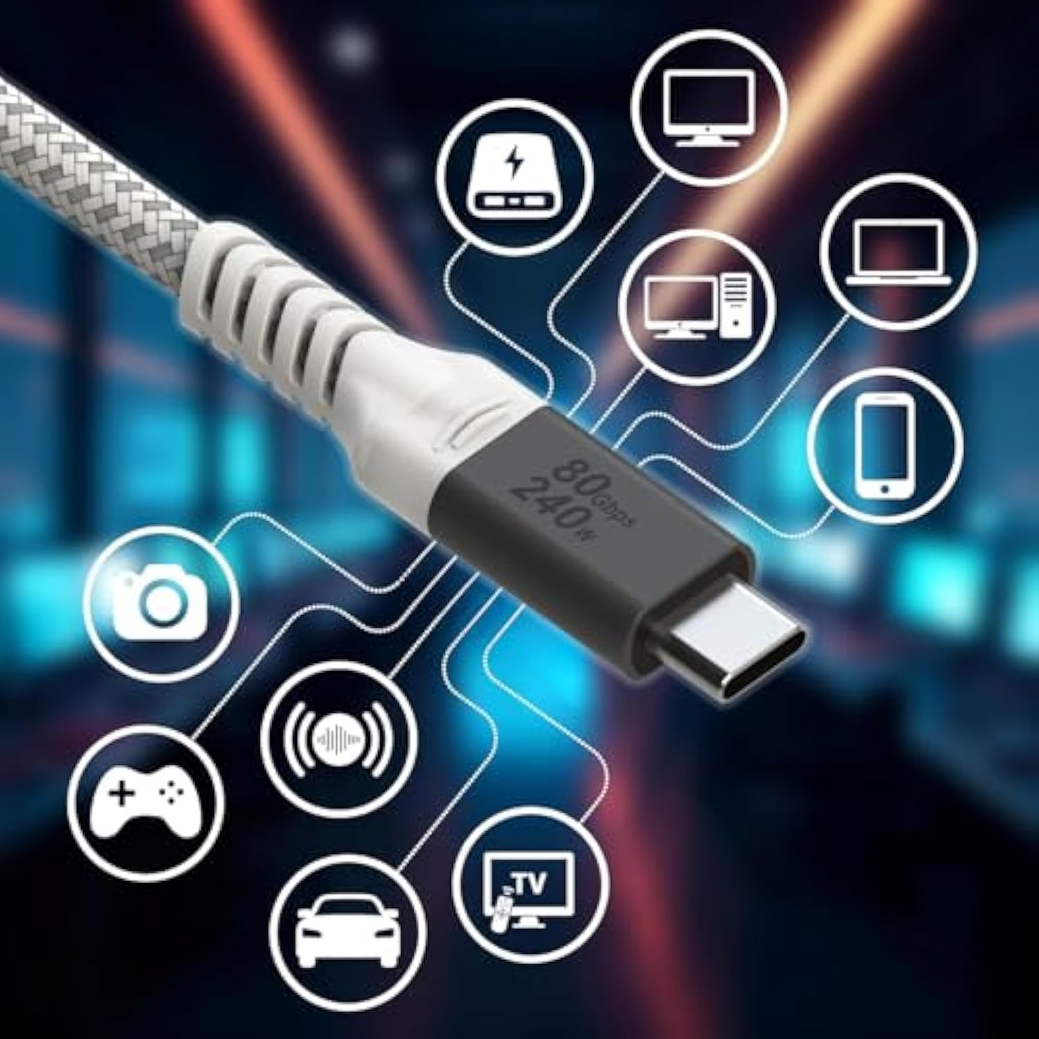 - Usb 4 Ver.2 Cable 80Gbps (3Ft White) Thunderbolt 5/4/3 Compatible, 240W Pd Charging, 16K/8K Display Support, Usb-C High-Speed Data Cable For Macbook Ipad Pro Iphone15/16 Samsung Galaxy & More