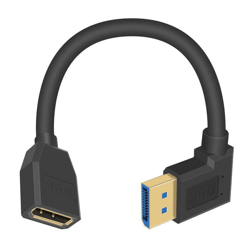 Right Angle Displayport 1.4 Cable, 90 Degree Displayport Extension Cable (8K/6