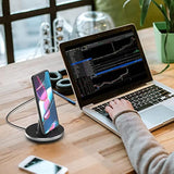 Desktop Charging Stand For Usb-C Phone And Tablets, Adjustable Case-Friendly Dock Station Charger, Super Fast Charge Compatible (Wired Type-C)