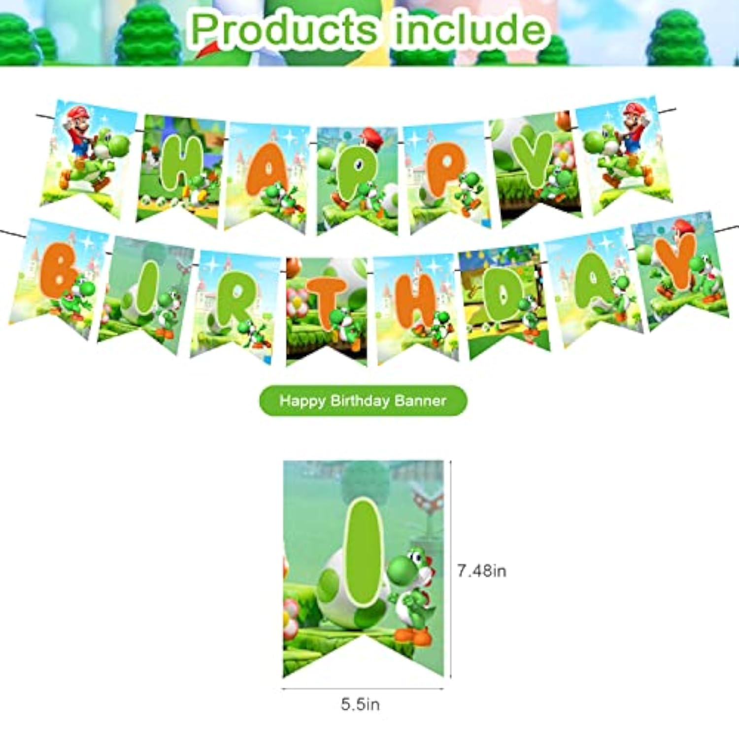 Art Party Banner Set with Happy Birthday & Paint Garland for Kids & Adults