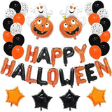 Orange & Black Confetti Balloon Set - 50 Piece Halloween Party Decoration