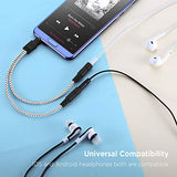 Headphone Splitter, Knitted 3.5mm Audio Splitter TRS 3-Pole Aux Splitter Cable for Headphones Earphones Speakers -Zebra White