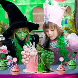42Pcs Witch Cake Topper Set Hats Crowns Foam Balloon Picks Halloween Birthday Decor
