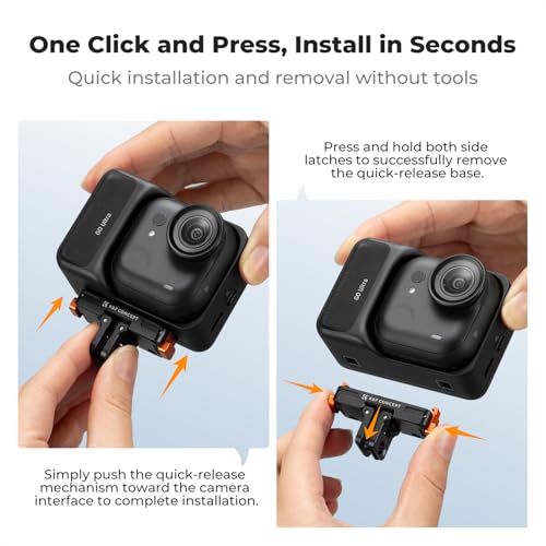 Magnetic Quick Release Adapter Mount Compatible with Insta360 GO Ultra, Expansion Base Stand with 1/4 Screw Hole/Foldable Connector for Tripod,