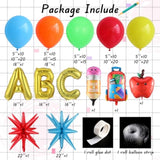 Back To School Balloon Arch Garland Kit,152Pcs Rainbow Balloons With Pencil Apple Schoolbag Abc Foil Balloons For First Day Of School Kindergarten Welcome Back To School Classroom Party Decorations