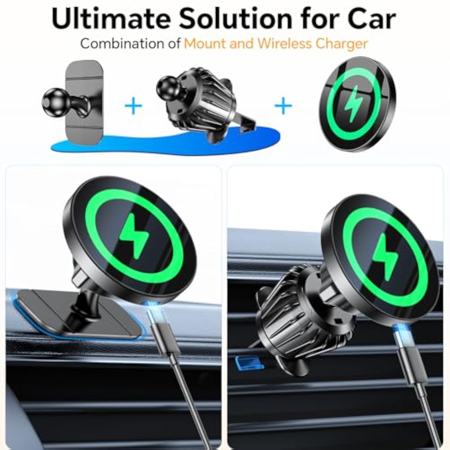 For Magsafe Car Mount Charger?100% Stable? 15W Magsafe Car Charger, Car Phone Holder Charger Mag Safe Car Accessories For Women Men Magnetic Wireless Car Charger Iphone 16 Pro Max 15 14 13 12