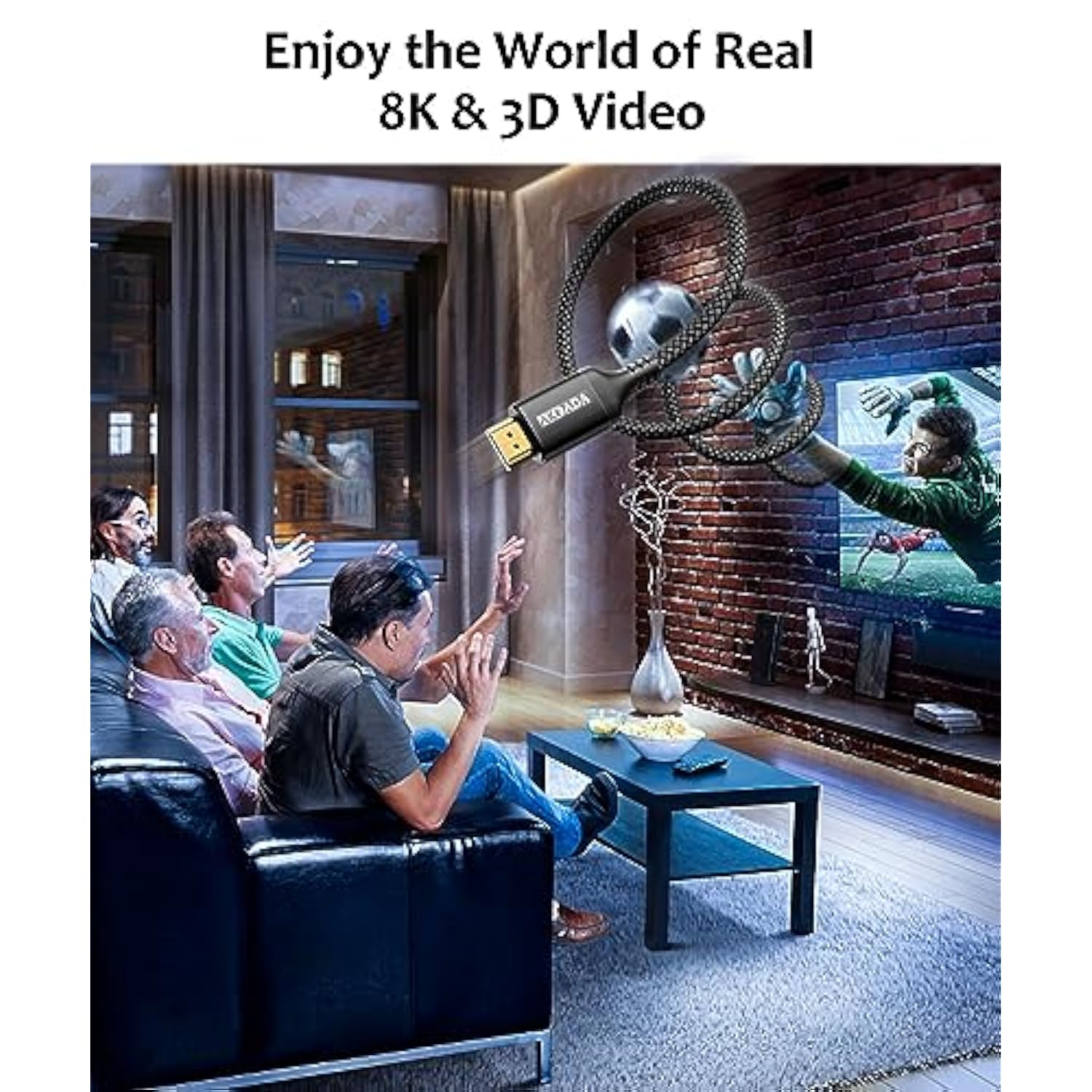 8K Hdmi Cable 16.4 Ft, 48Gbps Ultra High Speed Hdmi 2.1 Cable 8K@60Hz, 4K@120H