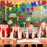 Glitter Back To School Decorations, Welcome Banner First Day Of School Decoration Back To School Hanging Banners Swirls For Teacher Classroom Kindergarten Preschool Party Supplies Favors