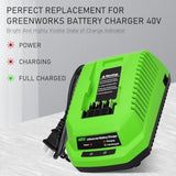 40 Volt 6.0Ahlithium Ion 29462 29472 Replacement Battery And 29482 Charger Compatible With Greenworks 40V Battery 29462 29472 G-Max Power Tools 29252 20202 22262 25312 25322 20642 22272 27062 (Green)