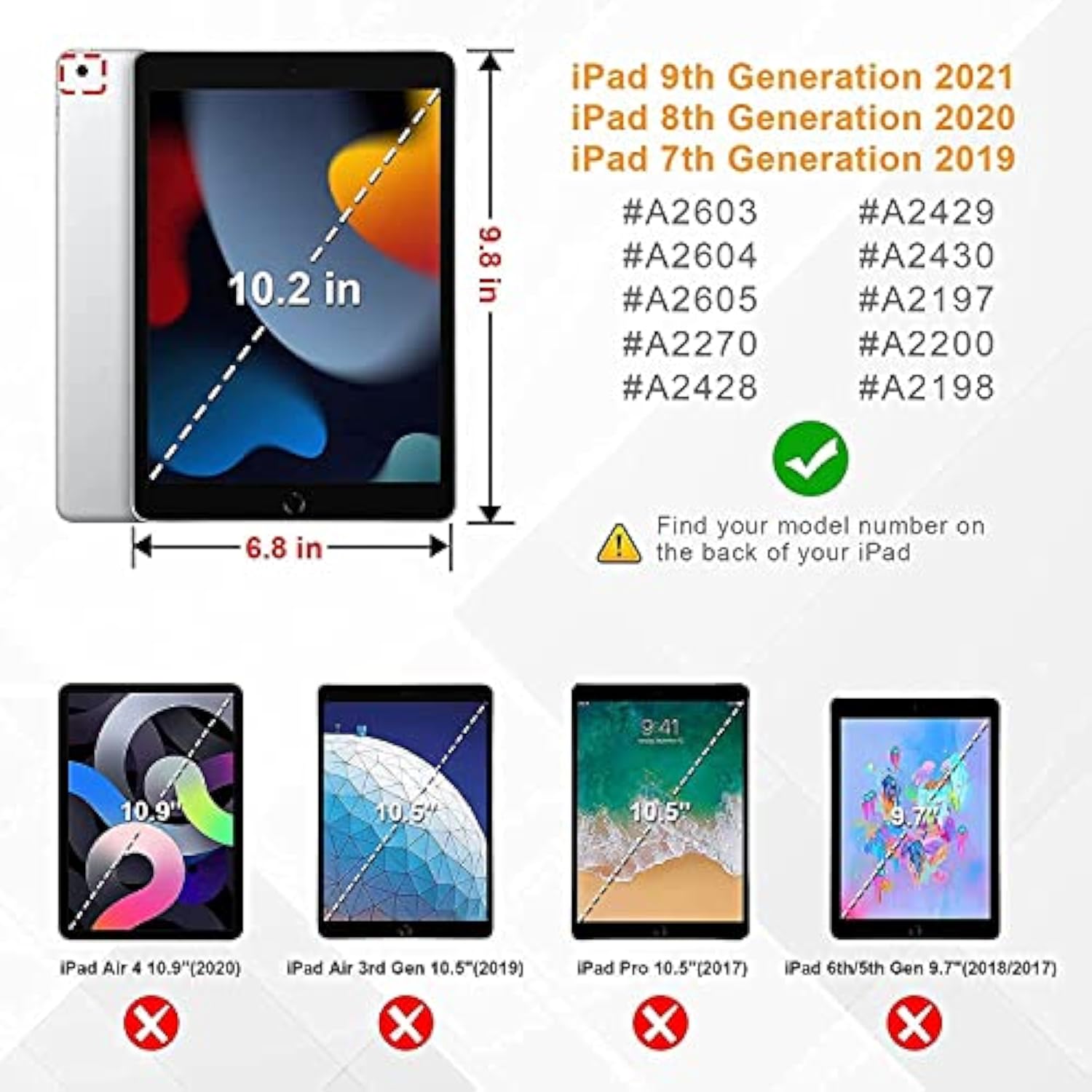 Ipad 9Th Generation Case For Kids With Stand & Pencil Holder, Protective Ipad