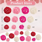 24Pcs Valentine'S Day Decorative Rattan Balls, Pink Red Grey Wicker Balls Decorations For Valentine'S Day Decor Centerpiece Diy Crafts Vase Bowl Orbs Filler Wedding Home Decor, 1.2"/2"/2.4"