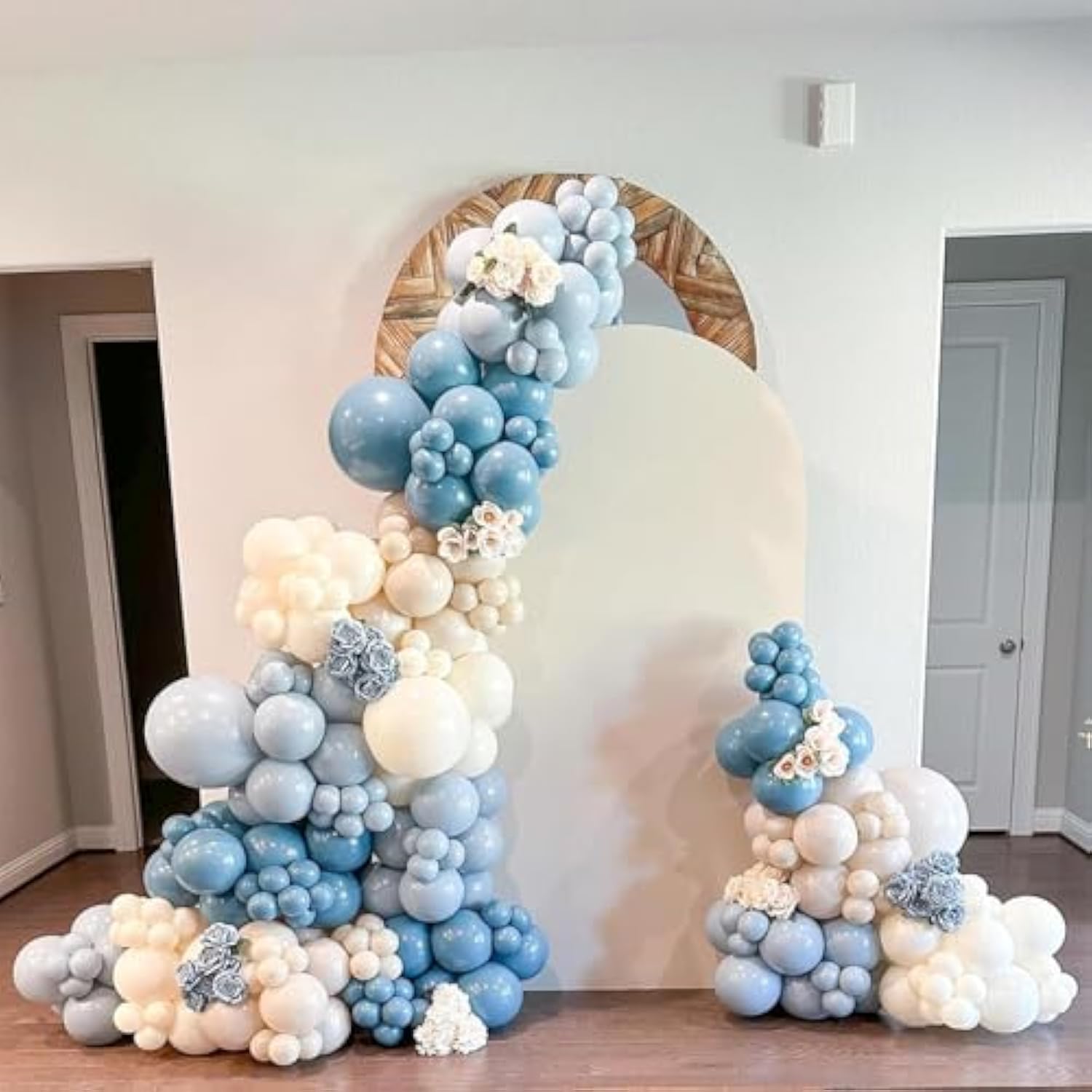 Dusty Blue Beige Balloon Garland Kit  Baby Shower, Birthday & Wedding Party Decorations