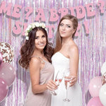 Pink Streamers Tinsel Foil Fringe Curtains - 2Pcs 3.2X8.2Ft Metallic Photo Booths Backdrop For Easter Girl Princess Birthdays Bridal Shower Sweet Engagement Bachelorette Party Decorations