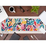 Abstract Floral Aesthetic Large Mouse Pad Matisse Boho Desk Mats, Pink Long Laptop Keyboard Mat Cute Gaming Desktop Mats For Desk Flroal Decor For Office Women 31.5X11.8