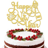 Happy New Year 2026 Gold Cake Topper Party Decor