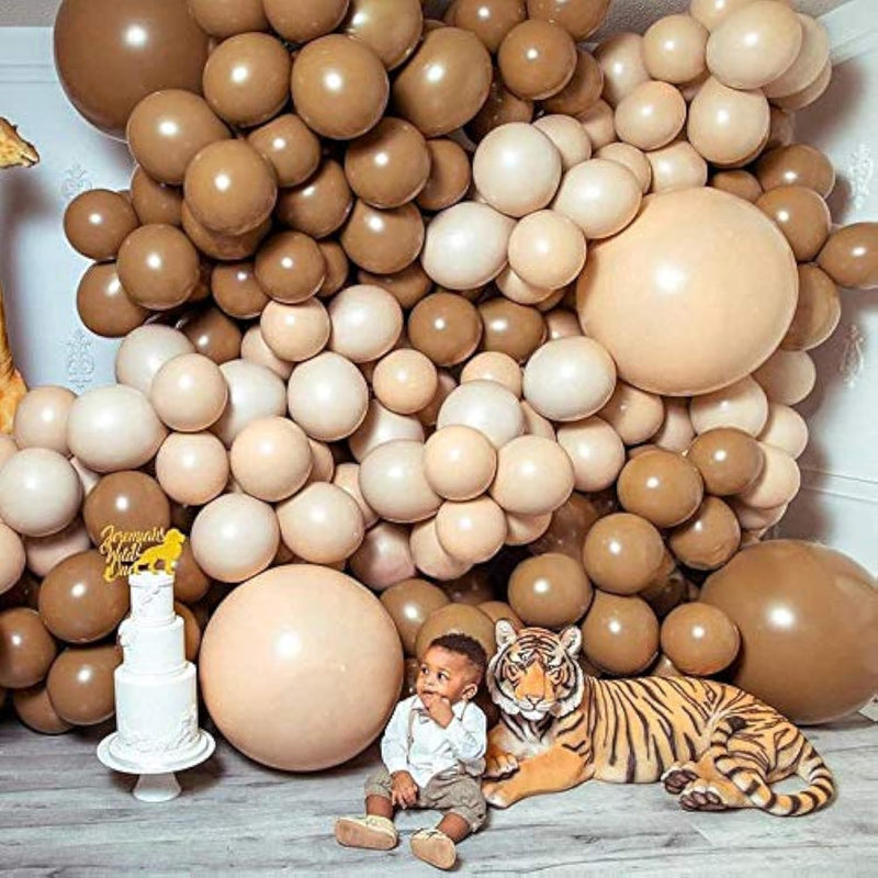 204Pcs 10Inch /5Inch/ 18Inch Skin And Coffee Latex Balloon For Birthda