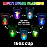 25pcs Glow Christmas Cups with Stickers for Holiday Parties 16oz