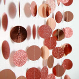 Rose Gold Glitter Dot Garland Birthday Party Decorations Circle Streamers Banner Backdrop For Weddings Baby Showers Bridal Showers Gender Reveals Engagements Graduation Parties Decor