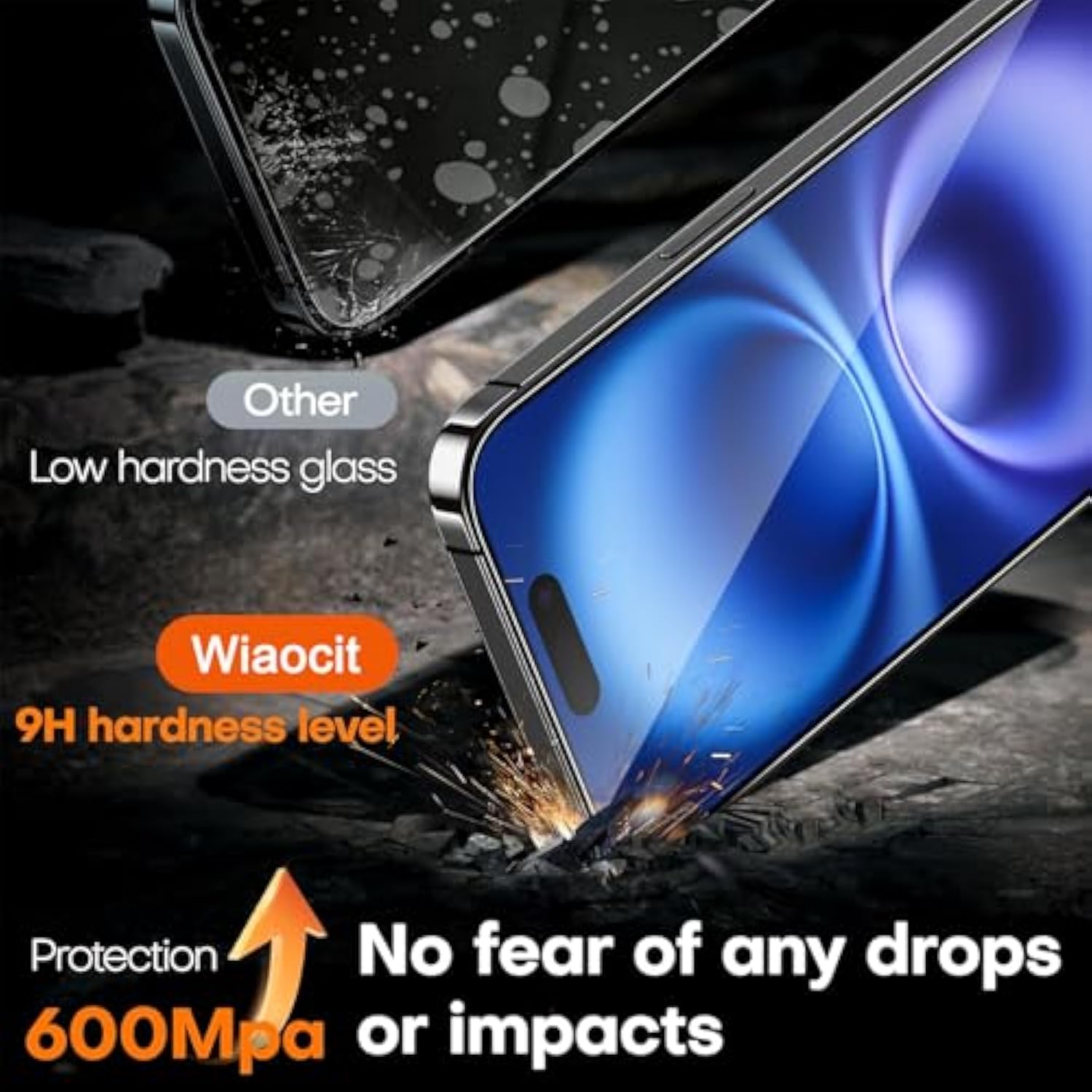 3 Pack Tempered Glass Screen Protector For Iphone 16 With 3 Pack Camera Lens Protector, 9H Hardness, Bubble Free, Case Friendly