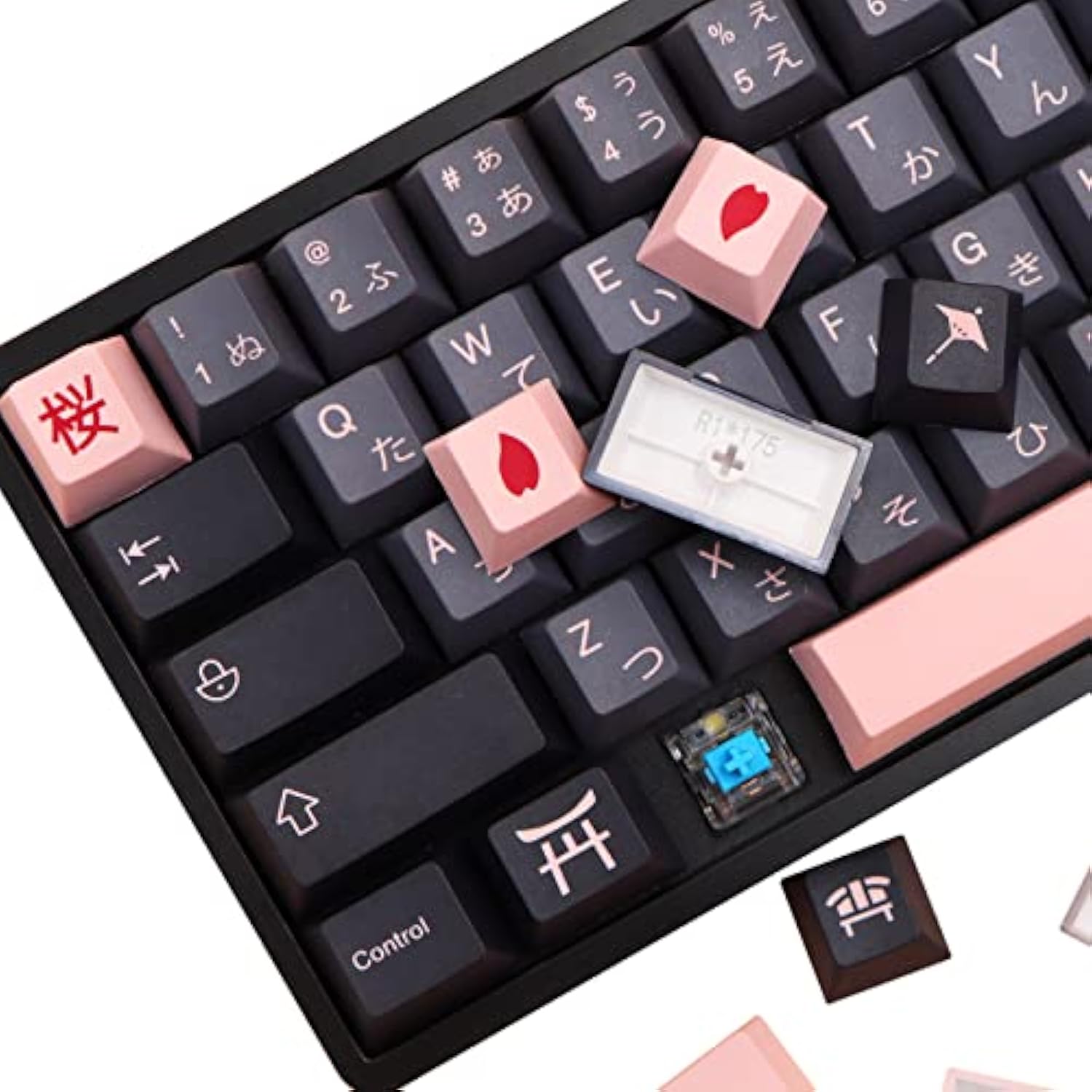 Keycaps 136 Set Night Sakura For Full Sized Keyboard, Custom Pbt Cherry Profil