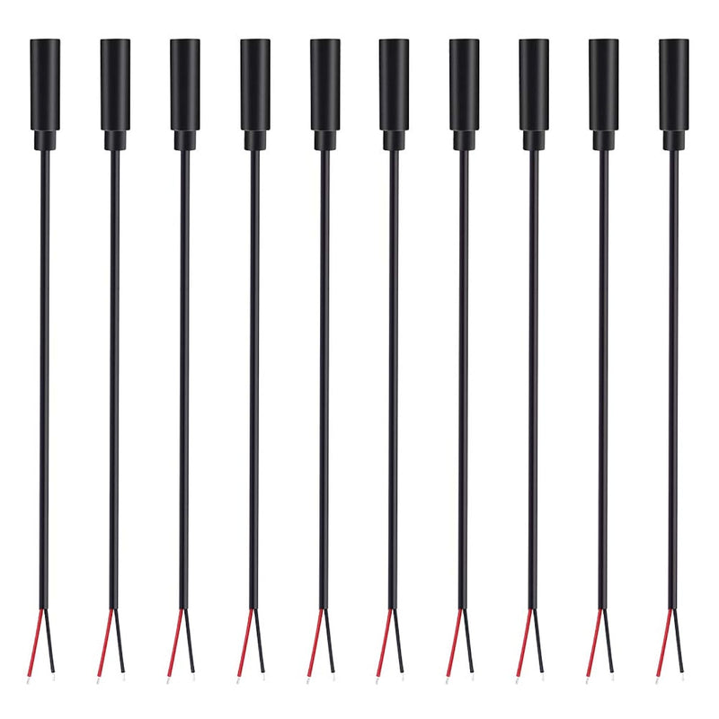 10-Pack 3.5Mm 1/8" To Speaker Wire Ts Mono Female Jack To Bare Wire Pigtail 3.5Mm Plug Connector Adapter Repair Audio Cable For Speaker, Trigger Cable