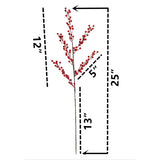 25 Inch Artificial Red Berry Stems Branches,Faux Berries Fake Flower For Christmas Year Diy Floral Art Plant Home Office Party Decoration,4 Pack