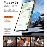 Brown leather Galaxy S25 Ultra case with MagSafe, strong magnets & kickstand.