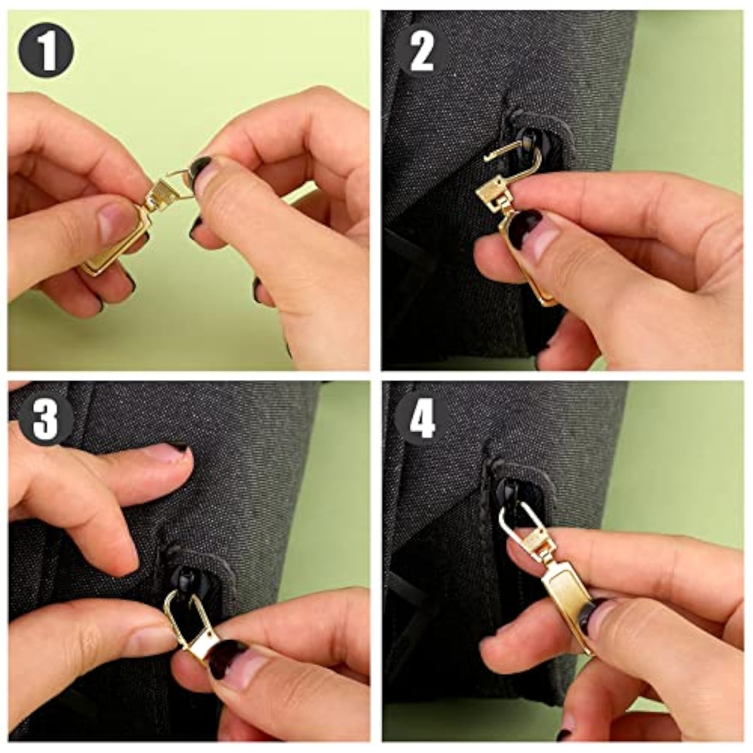 6Pcs Zipper Pull Replacement, Zipper Pulls Detachable Metal Zipper Pul