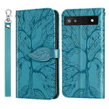 Google Pixel 6A Wallet Case with Card Holder/Slot, PU Leather Folio Flip Shell, Kickstand, Magnetic Closure, Wrist Strap, Shockproof Cover