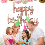 Rose Gold Happy Birthday Balloons Banner 16" Foil Letters Party Decoration Set