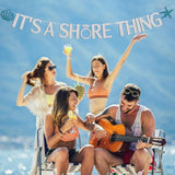 It'S A Shore Thing Banner - Beach Bachelorette Party Decorations - Tropical Beach Bachelorette, Nautical Bachelorette Bridal Shower Party Banner Silver Glitter